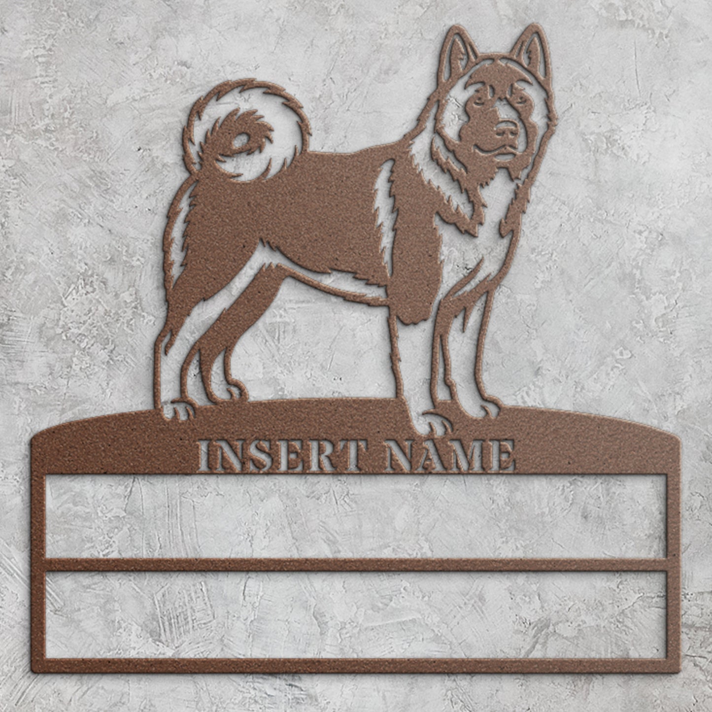 Personalized American Akita Rosette Name Metal Sign. Custom Dog Champion Display