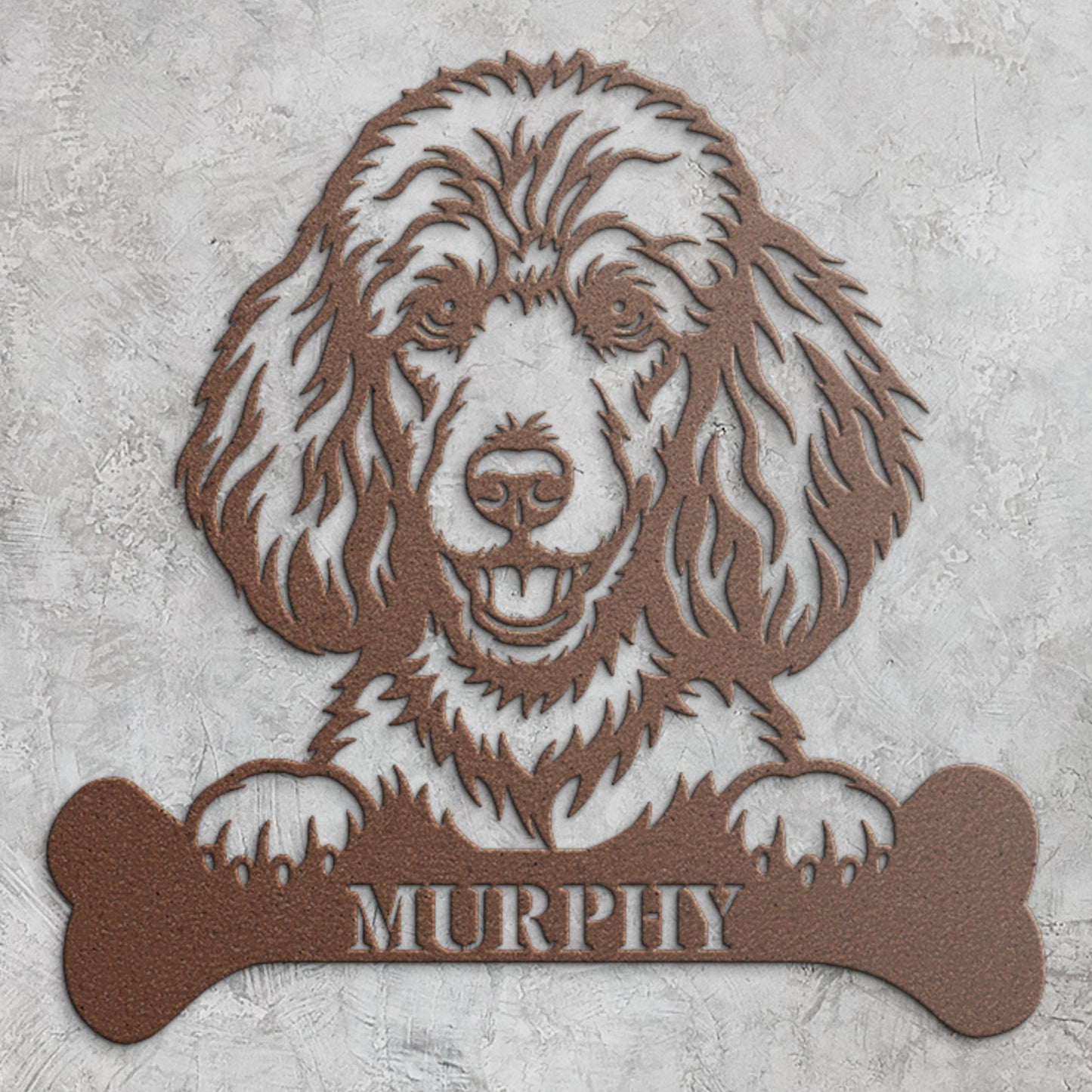 Personalized Poodle With Bone Name Metal Sign. Funny Custom Dog Wall Decor Gift