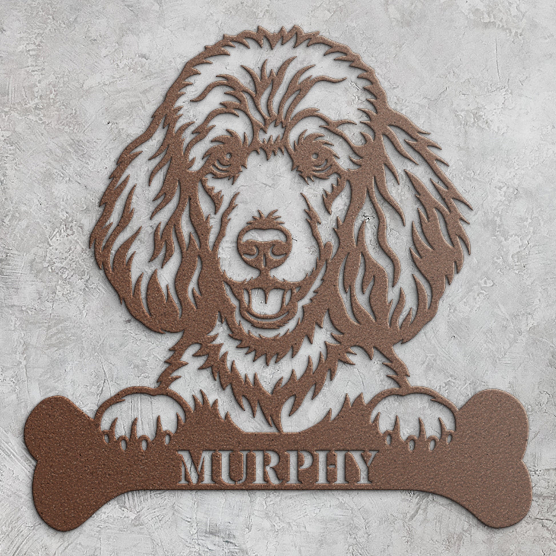 Personalized Poodle With Bone Name Metal Sign. Funny Custom Dog Wall Decor Gift