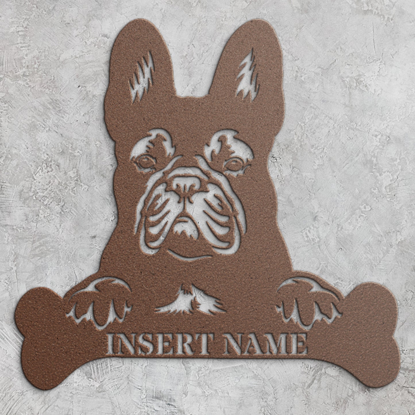 Personalized French Bulldog Name Metal Sign. Customizable Dog Owner Wall Decor Gift