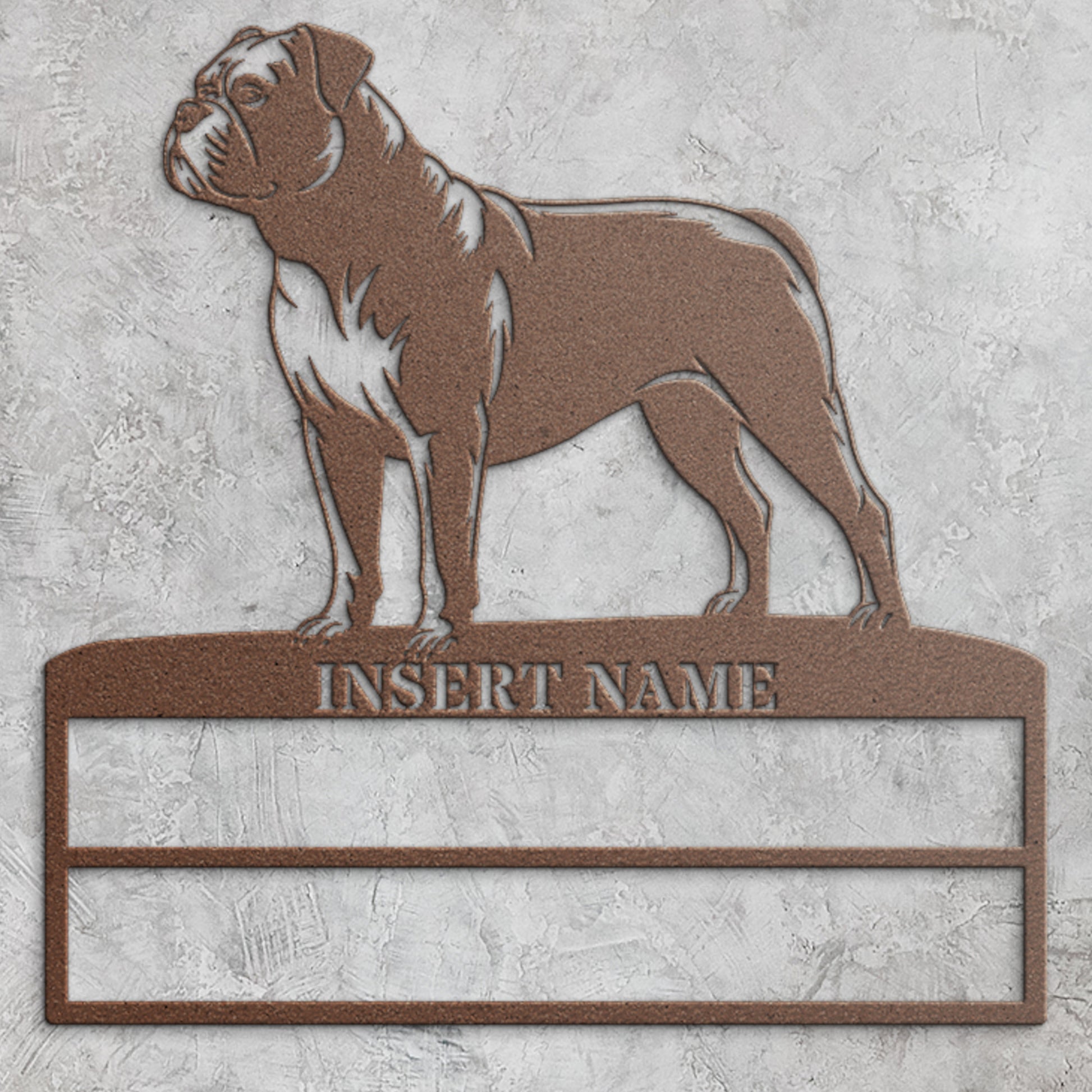Personalized American Bulldog Rosette Metal Sign Champion Display