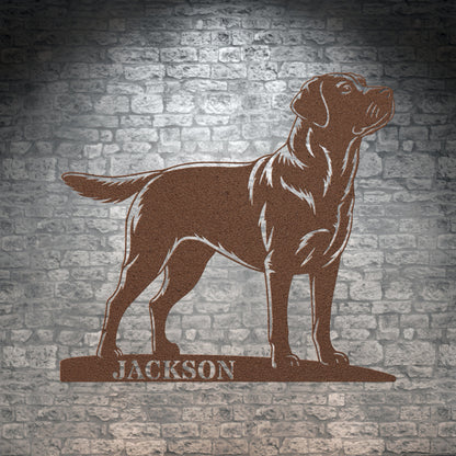 Personalized Labrador Retriever Metal Sign. Custom Dog Owner Wall Decor Gift