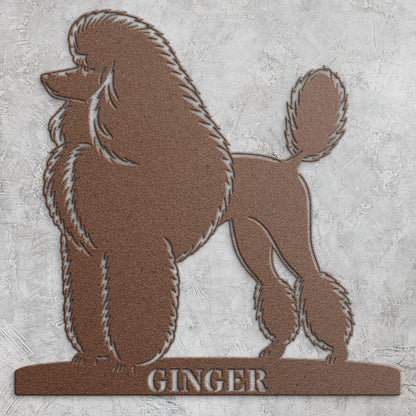 Personalized Dog Name Metal Sign. Custom Poodle Owner Wall Decor Gift