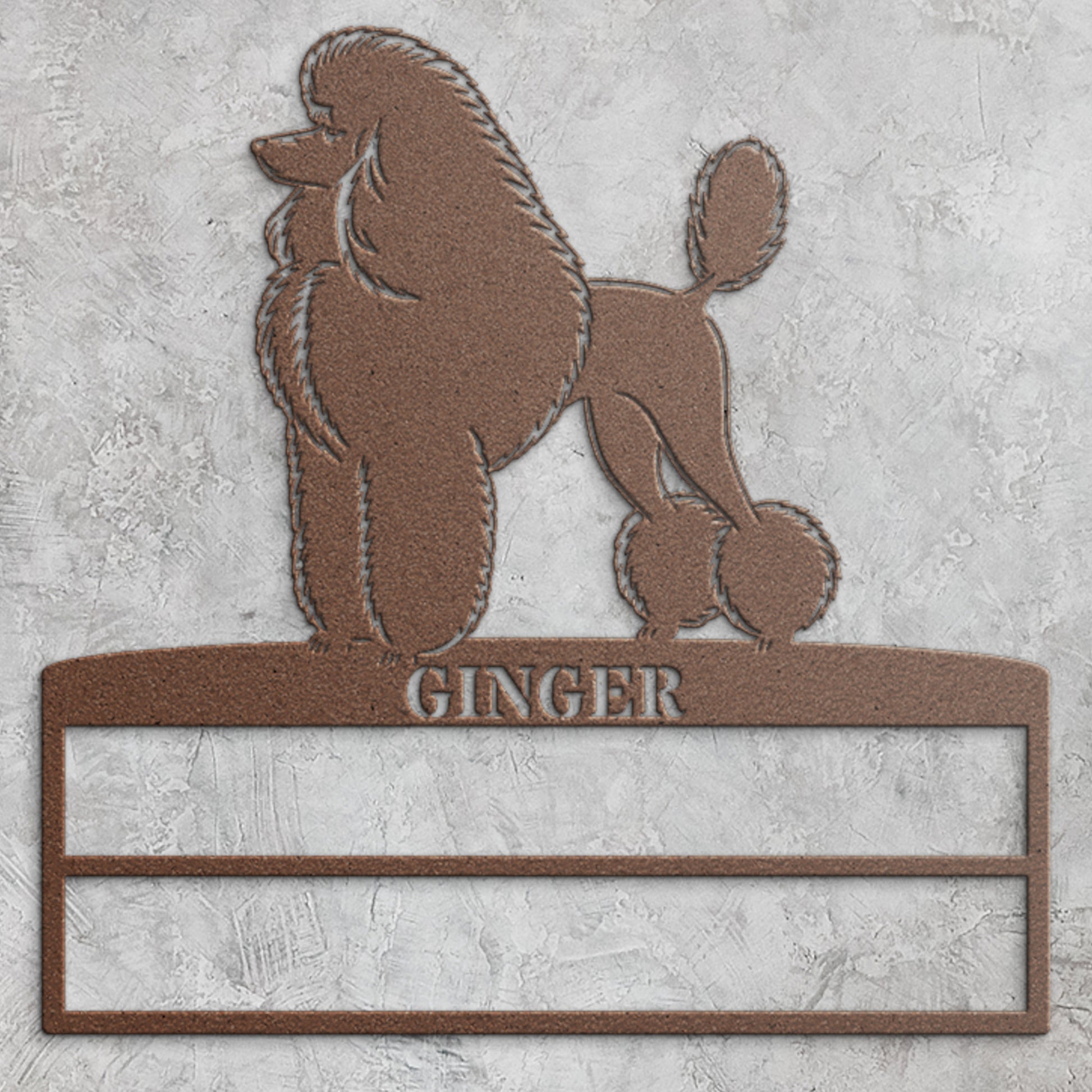 Personalized Dog Rosette Metal Sign. Custom Poodle Champion Ribbon Display