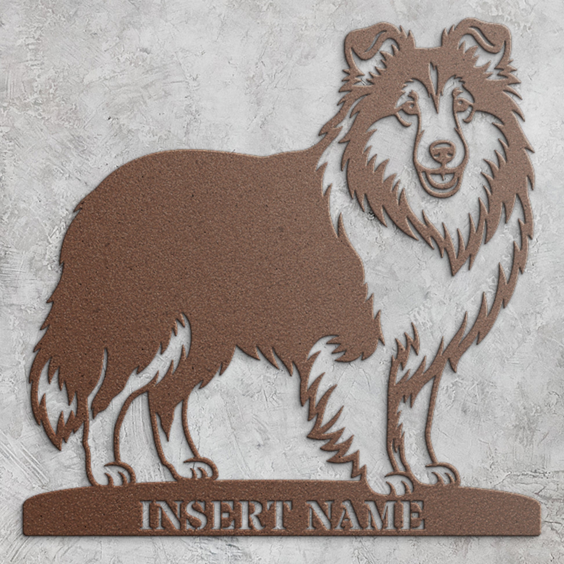 Personalized Shetland Sheepdog Name Metal Sign. Custom Dog Owner Wall Decor Gift