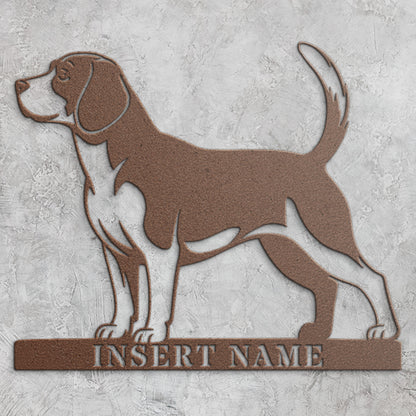 Personalized Beagle Metal Sign. Custom Dog Owner Wall Decor Gift