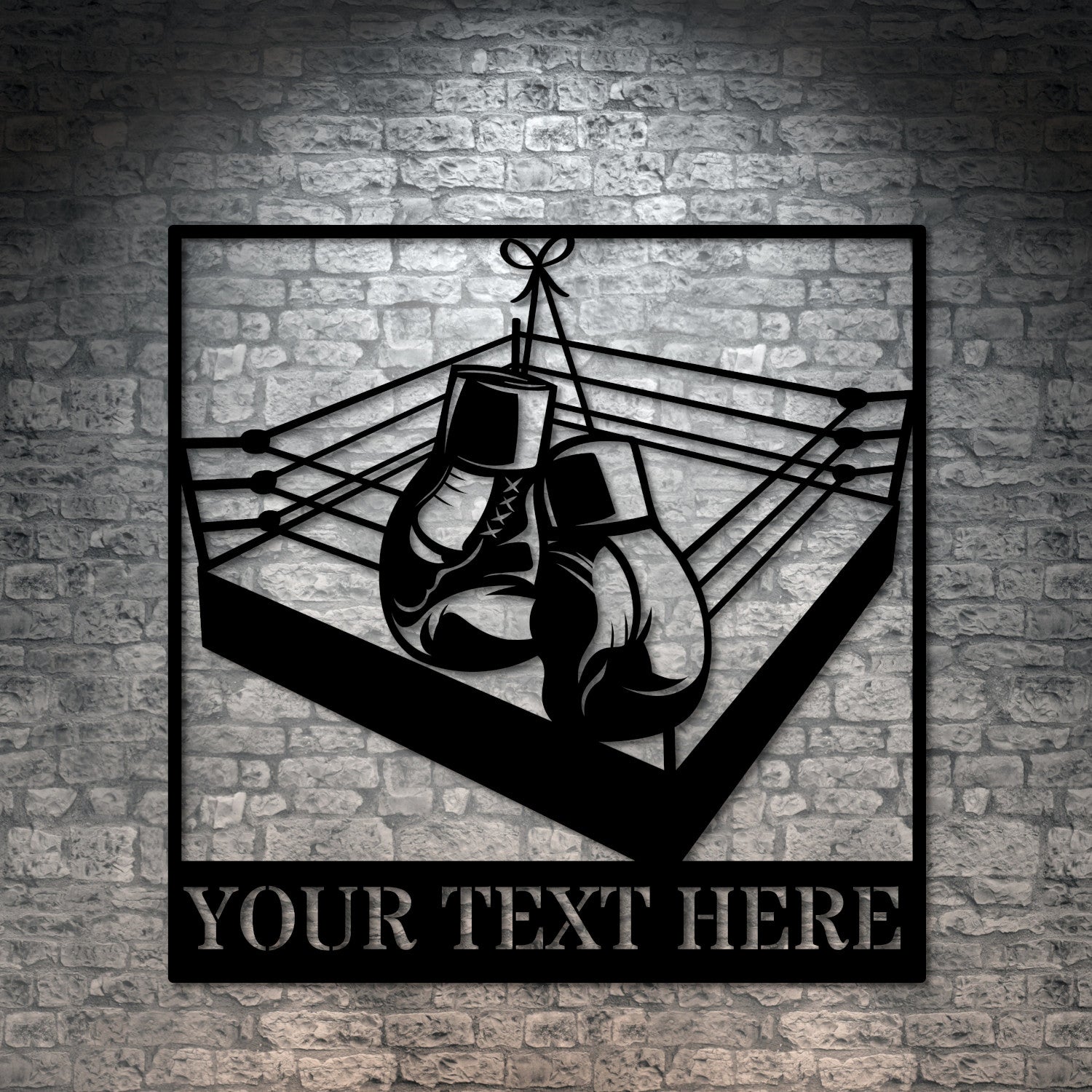 Personalized Boxing Ring And Gloves Name Metal Sign – Coolcin