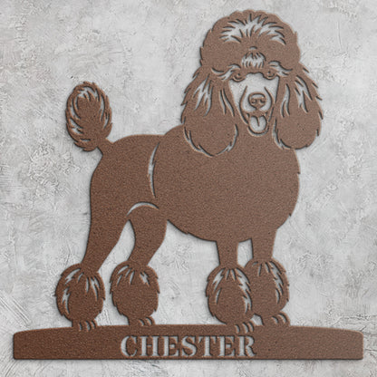 Poodle Personalized Name Metal Sign. Custom Dog Lover Wall Decor Gift