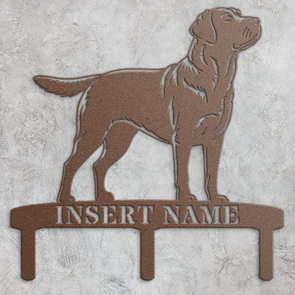 Personalized Labrador Retriever Garden Metal Sign With Stakes. Custom Dog Name Gift