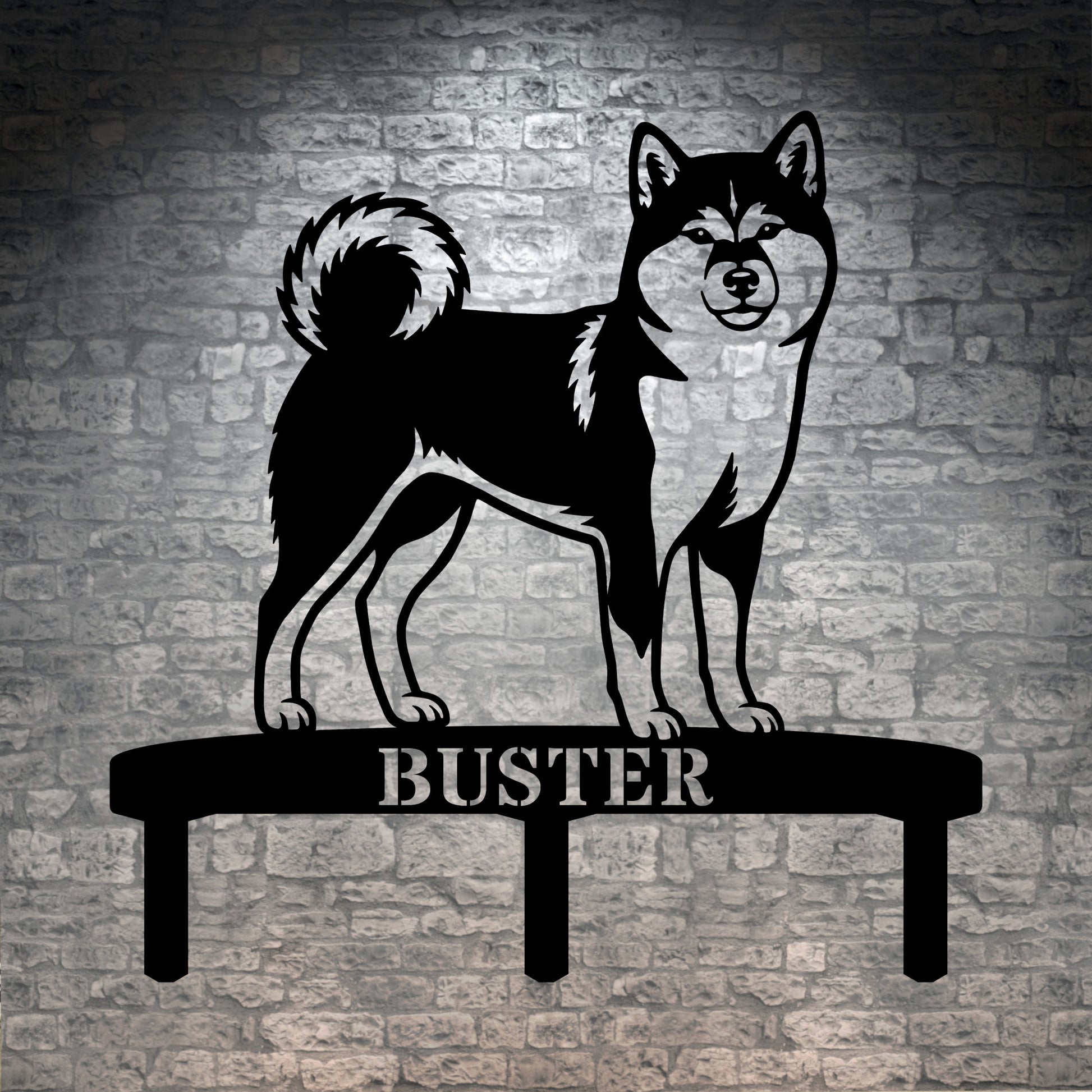 Personalized Shiba Inu Garden Metal Sign With Stakes. Custom Dog Plaque Name Gift