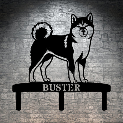 Personalized Shiba Inu Garden Metal Sign With Stakes. Custom Dog Plaque Name Gift