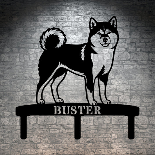 Personalized Shiba Inu Garden Metal Sign With Stakes. Custom Dog Plaque Name Gift