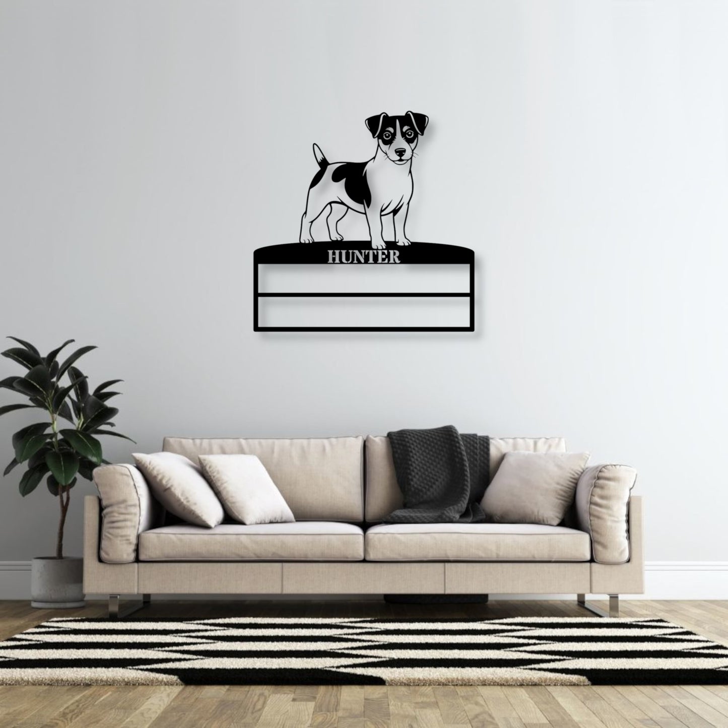 10 Inch Personalized Jack Russel Terrier Ribbon Display Metal Sign. Custom Dog Champion Wall Decor Gift