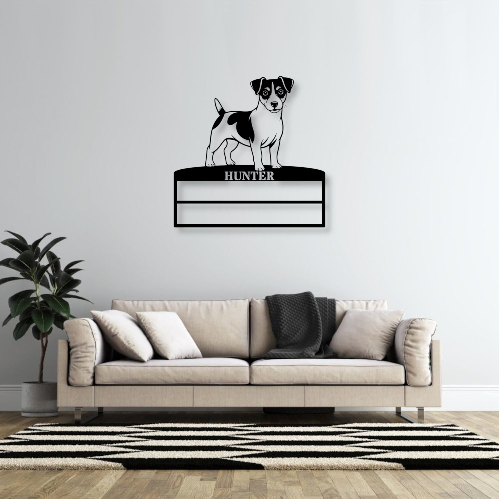 10 Inch Personalized Jack Russel Terrier Ribbon Display Metal Sign. Custom Dog Champion Wall Decor Gift