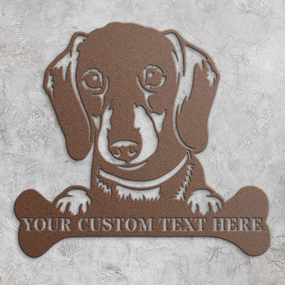 Personalized Dachshund Name Metal Sign. Custom Dog Lover Wall Decor