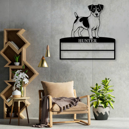 18 Inch Personalized Jack Russel Terrier Ribbon Display Metal Sign. Custom Dog Champion Wall Decor Gift