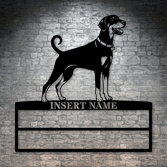 Personalized Dobermann Rosette Name Metal Sign Champion Display
