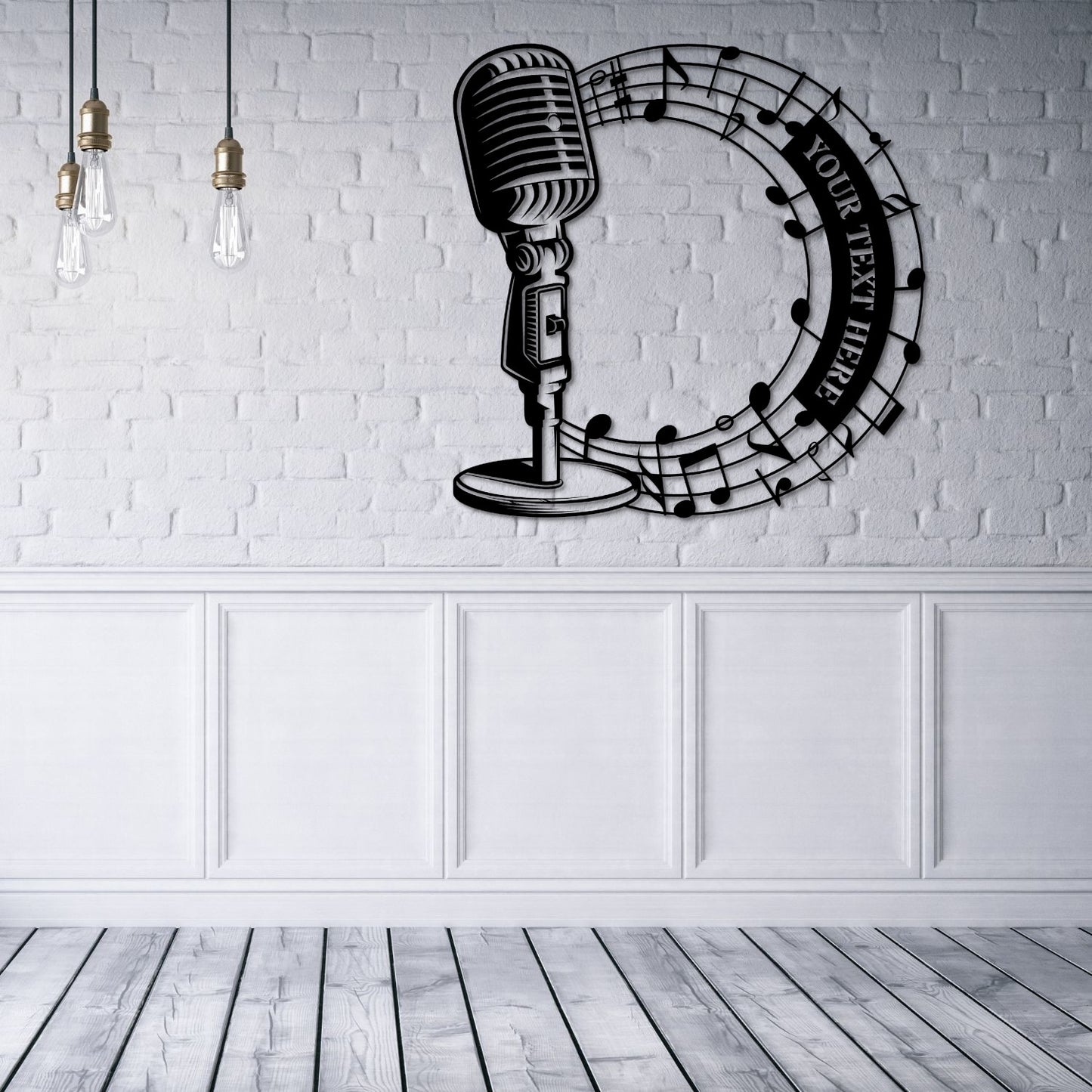 Personalized Microphone Metal Sign. Custom Singer Wall Decor. Musician Entertainer Gifts. Musical Notes Wall Hanging. Gift For Vocalist.