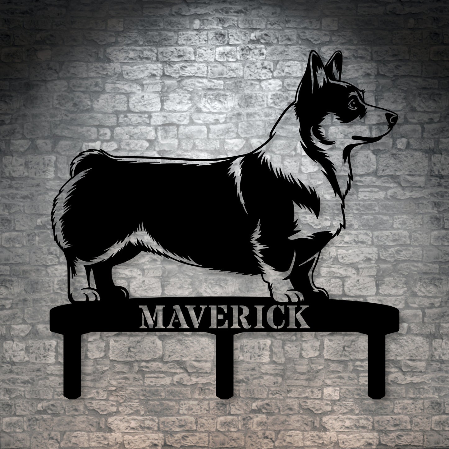 Personalized Corgi Garden Metal Sign With Stakes. Custom Dog Lover Name Gift