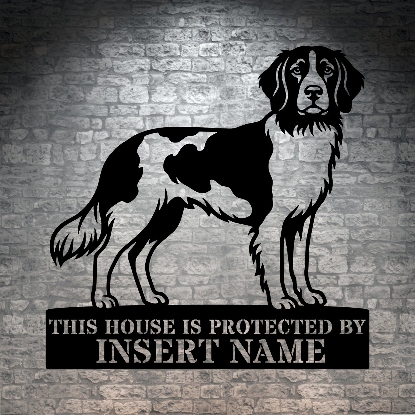 Personalized Small Munsterlander Guard Metal Sign. Custom Dog Name Wall Decor
