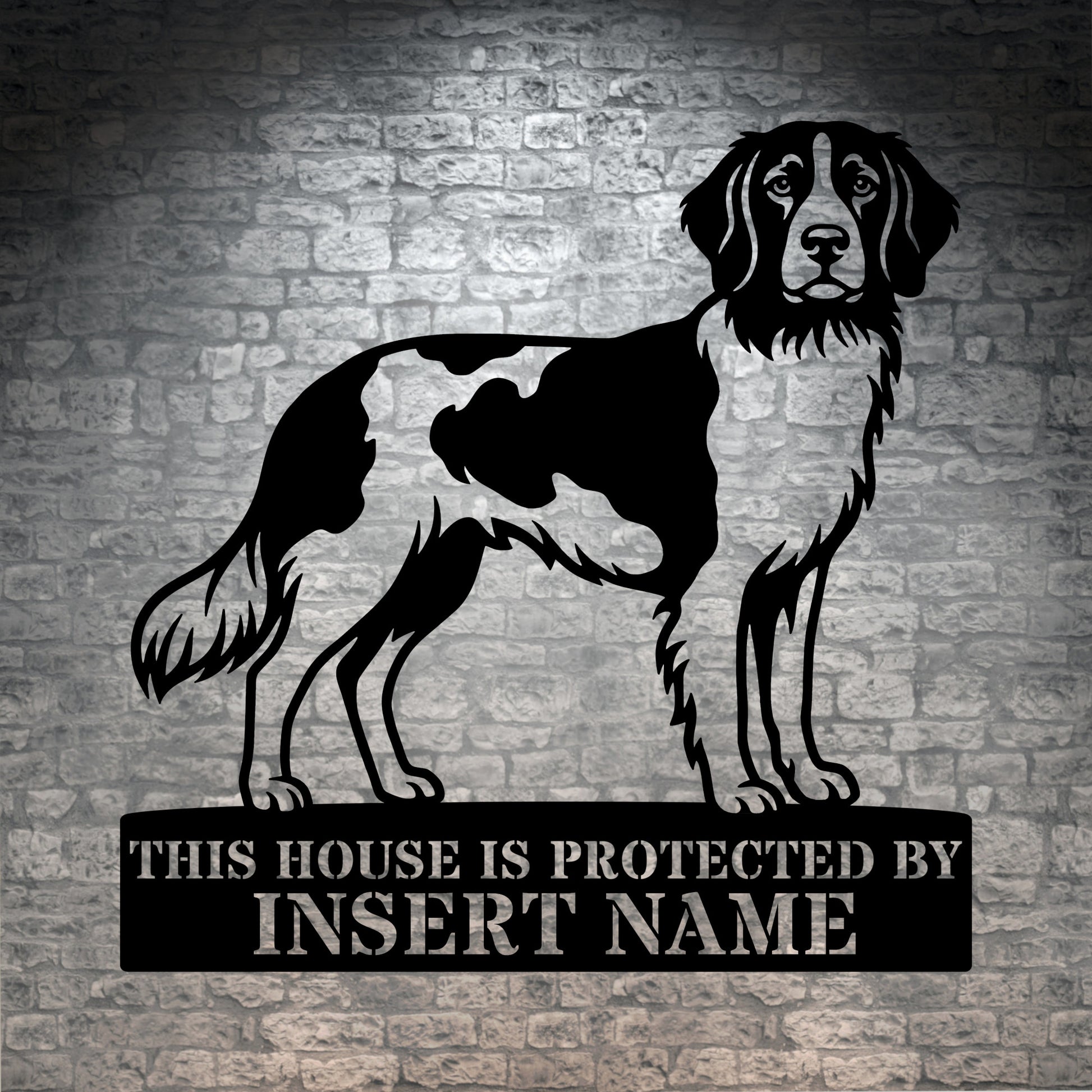 Personalized Small Munsterlander Guard Metal Sign. Custom Dog Name Wall Decor