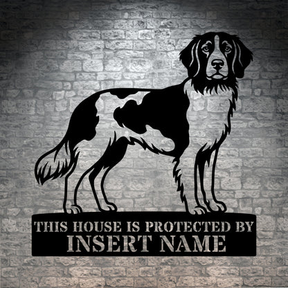 Personalized Small Munsterlander Guard Metal Sign. Custom Dog Name Wall Decor