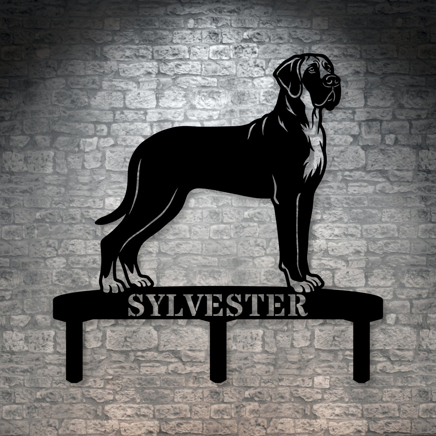Personalized Granddanois Garden Metal Sign With Stakes. Custom Dog Lover Name Gift