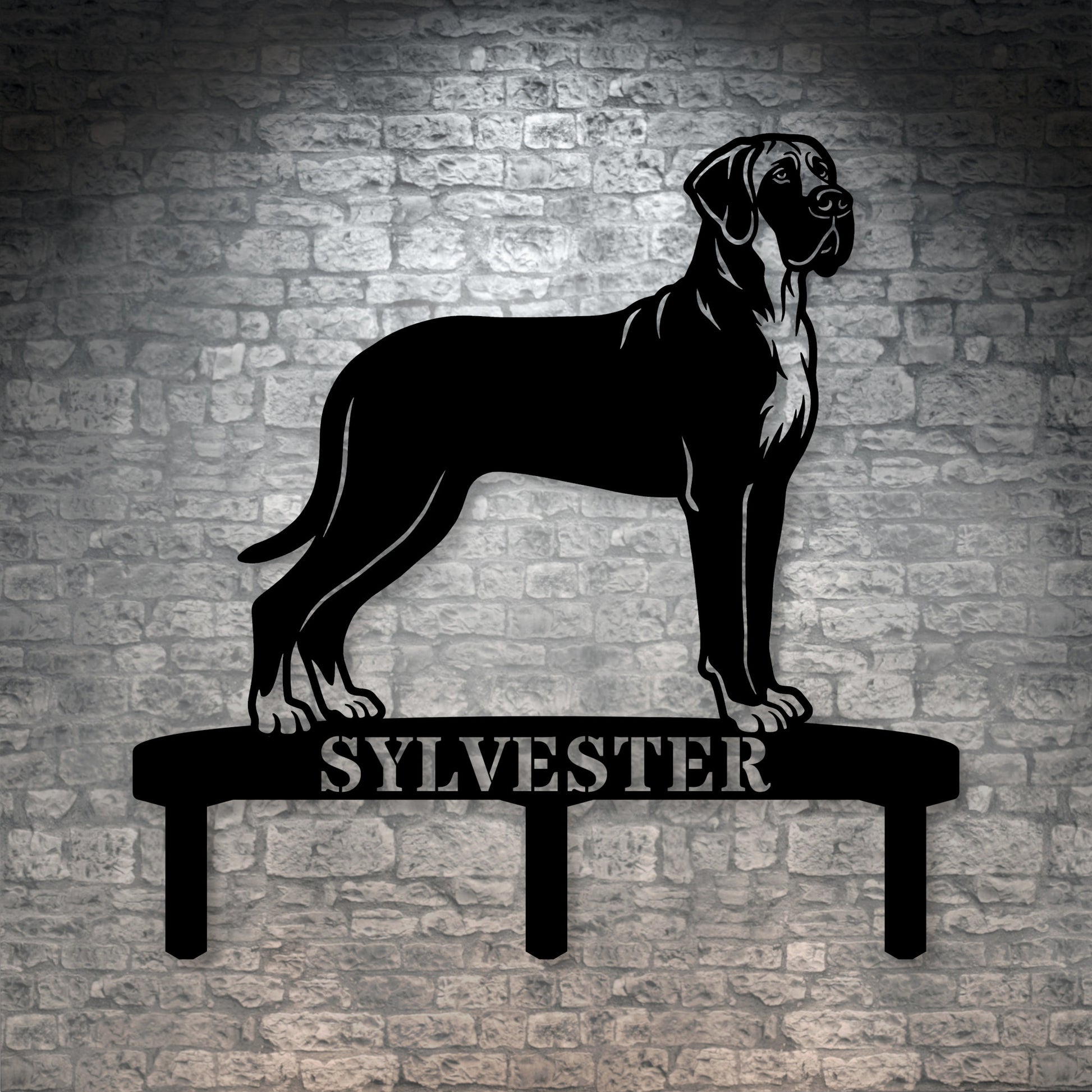 Personalized Granddanois Garden Metal Sign With Stakes. Custom Dog Lover Name Gift