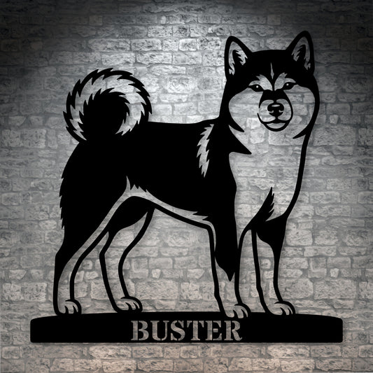 Personalized Shiba Inu Name Metal Sign. Custom Dog Owner Wall Decor Gift