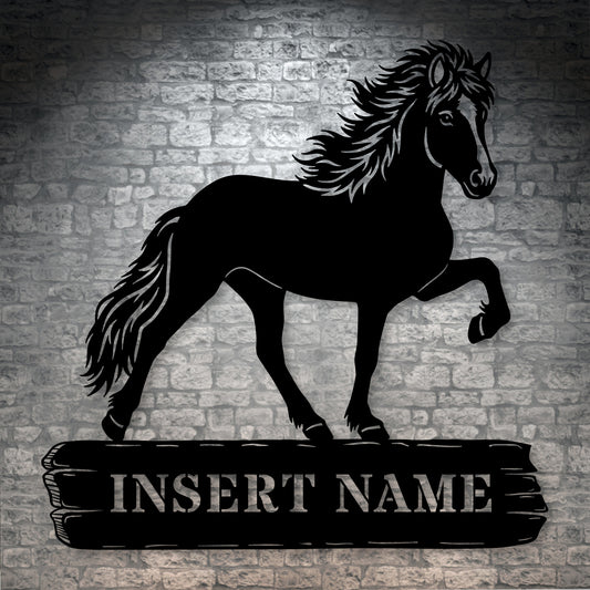 Custom Icelandic Horsename Metal Sign. Personalized Horsebarn Wall Decor Gift