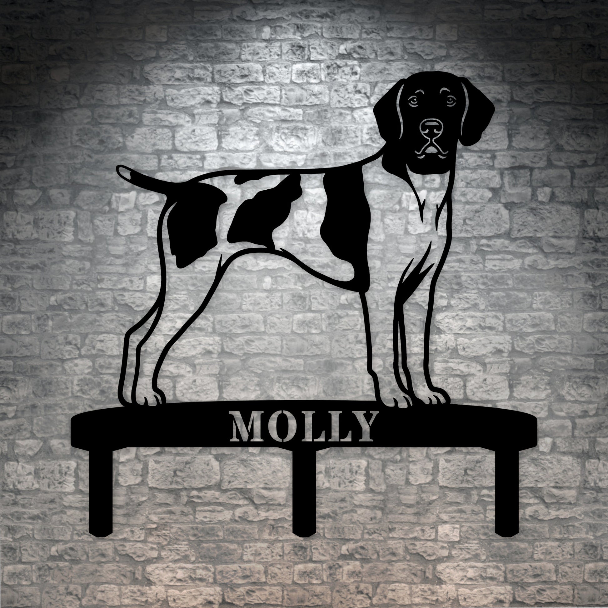 Personalized German Shorthaired Pointer Garden Metal Sign With Stakes