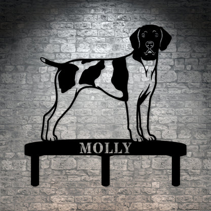 Personalized German Shorthaired Pointer Garden Metal Sign With Stakes