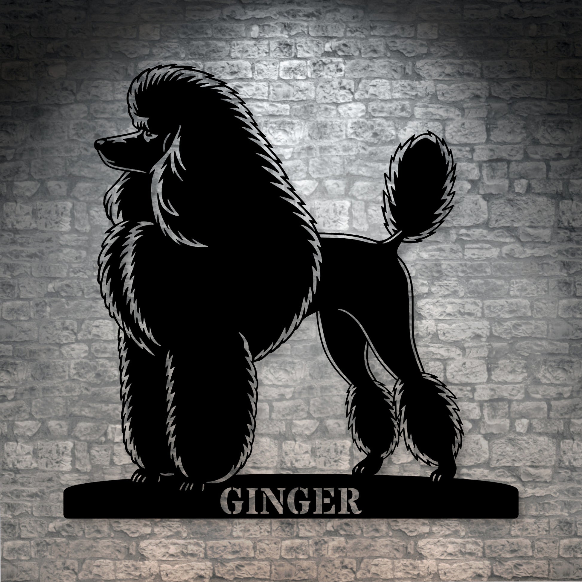 Personalized Dog Name Metal Sign. Custom Poodle Owner Wall Decor Gift