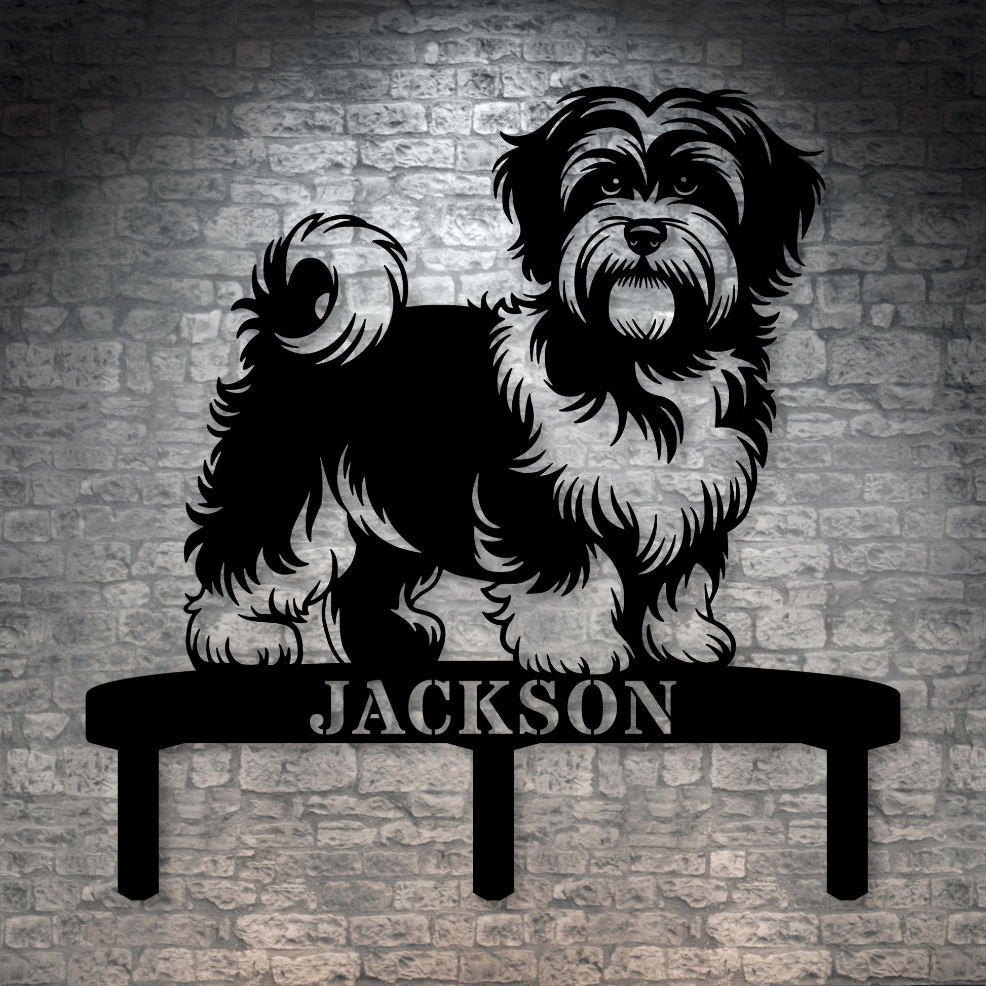 Personalized Havanese Garden Metal Sign With Stakes. Custom Dog Lover Name Gift