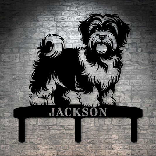 Personalized Havanese Garden Metal Sign With Stakes. Custom Dog Lover Name Gift
