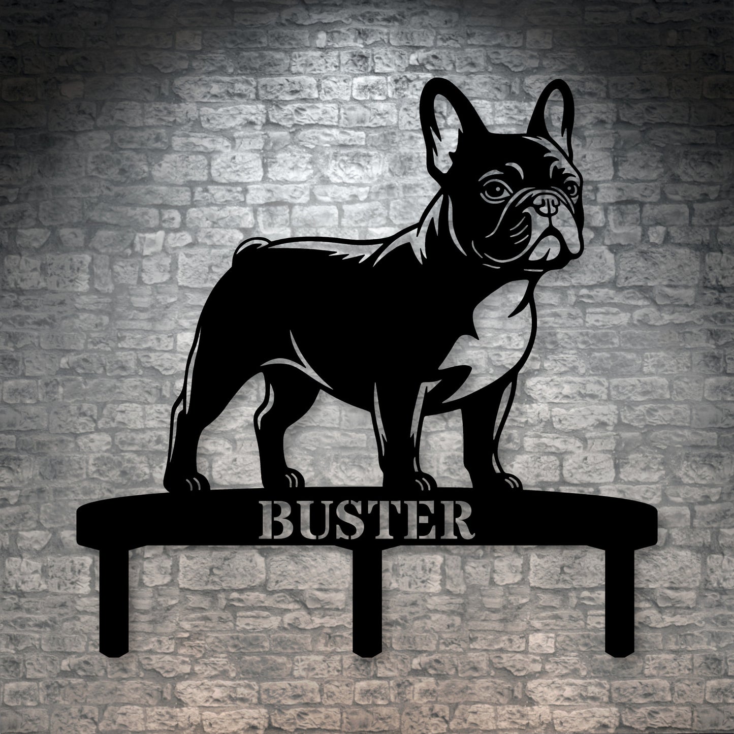 Personalized French Bulldog Garden Metal Sign With Stakes. Custom Dog Lover Name Gift