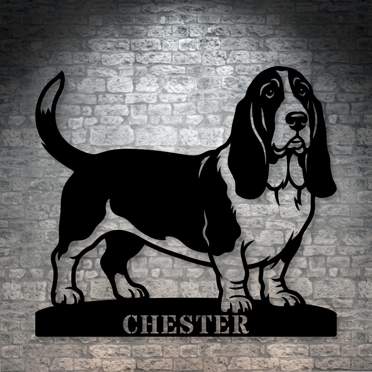 Personalized basset hound Metal Sign. Custom Dog Owner Wall Decor Gift