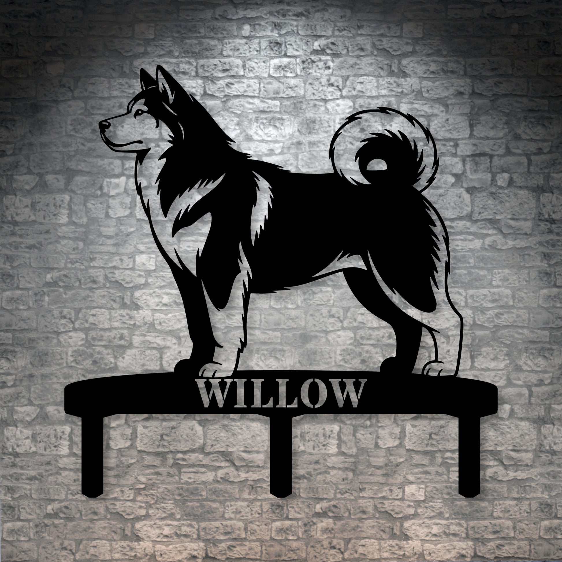 Personalized Alaskan Malamute Garden Metal Sign With Stakes. Custom Dog Name Gift