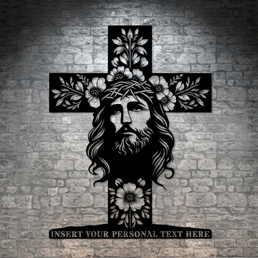 Personalized Religious Lord Metal Sign Gift. Custom Jesus Christ Cross Wall Decor. Personal Faith Decoration. Unique Messiah Wall Hanging