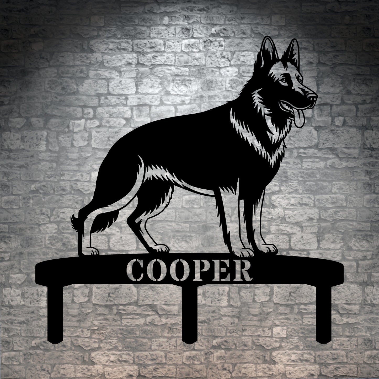 German Shepherd Personalized Garden Stakes Metal Sign Display. Custom Alsatian Name Decor