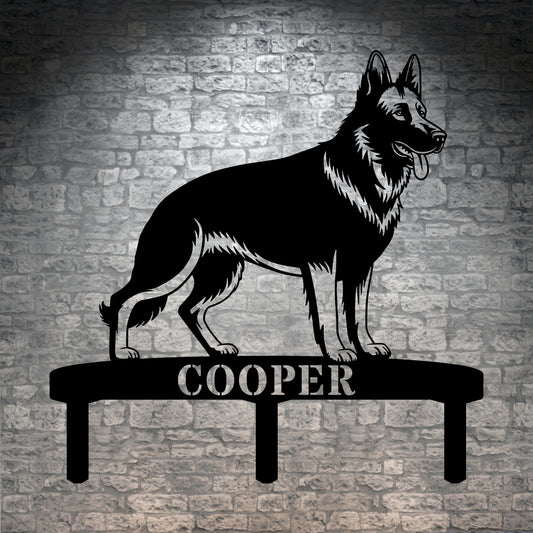 German Shepherd Personalized Garden Stakes Metal Sign Display. Custom Alsatian Name Decor
