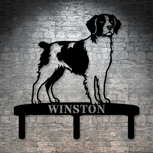 Personalized Brittany Dog Garden Metal Sign With Stakes. Custom Dog Lover Name Gift