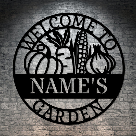 Personalized Garden Welcome Metal Sign. Custom Yard Sign Decor Gift. Greenhouse Wall Art Hanging. Gardener Retirement. Garden Lover Present.