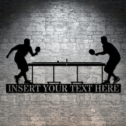 Personalized Table Tennis Players Metal Sign Gift In Black