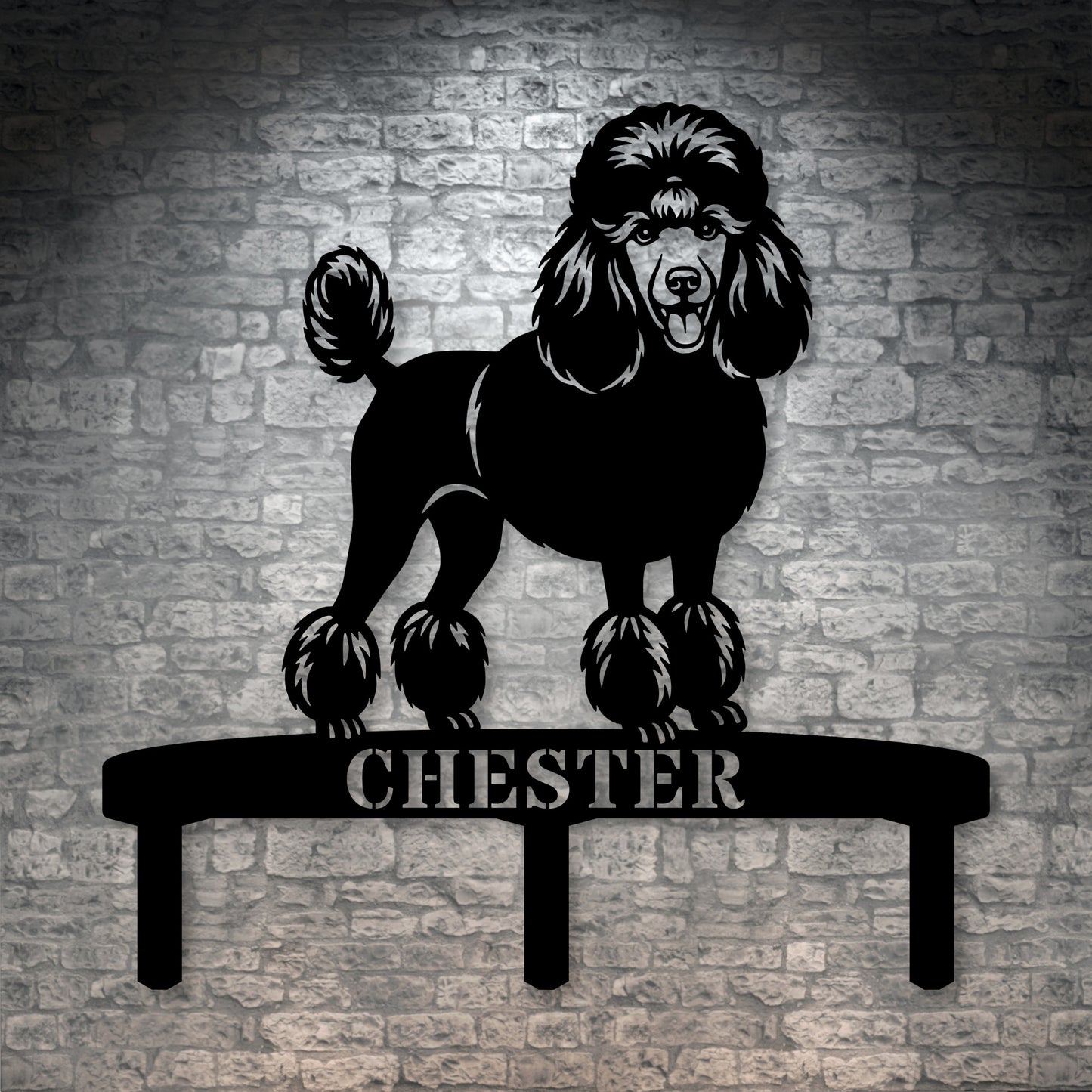 Poodle Personalized  Garden Metal Sign With Stakes. Custom Dog Name Gift