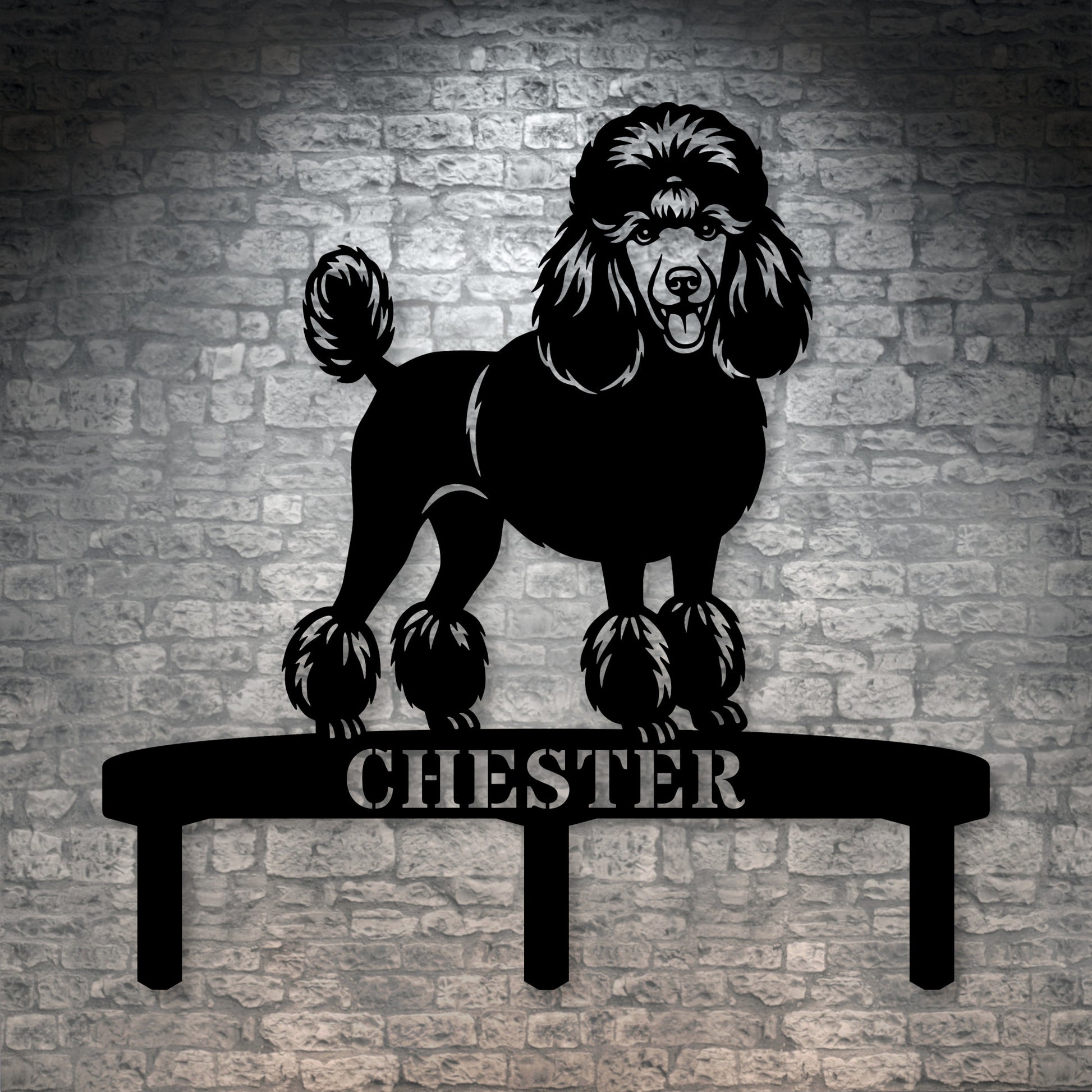 Poodle Personalized  Garden Metal Sign With Stakes. Custom Dog Name Gift