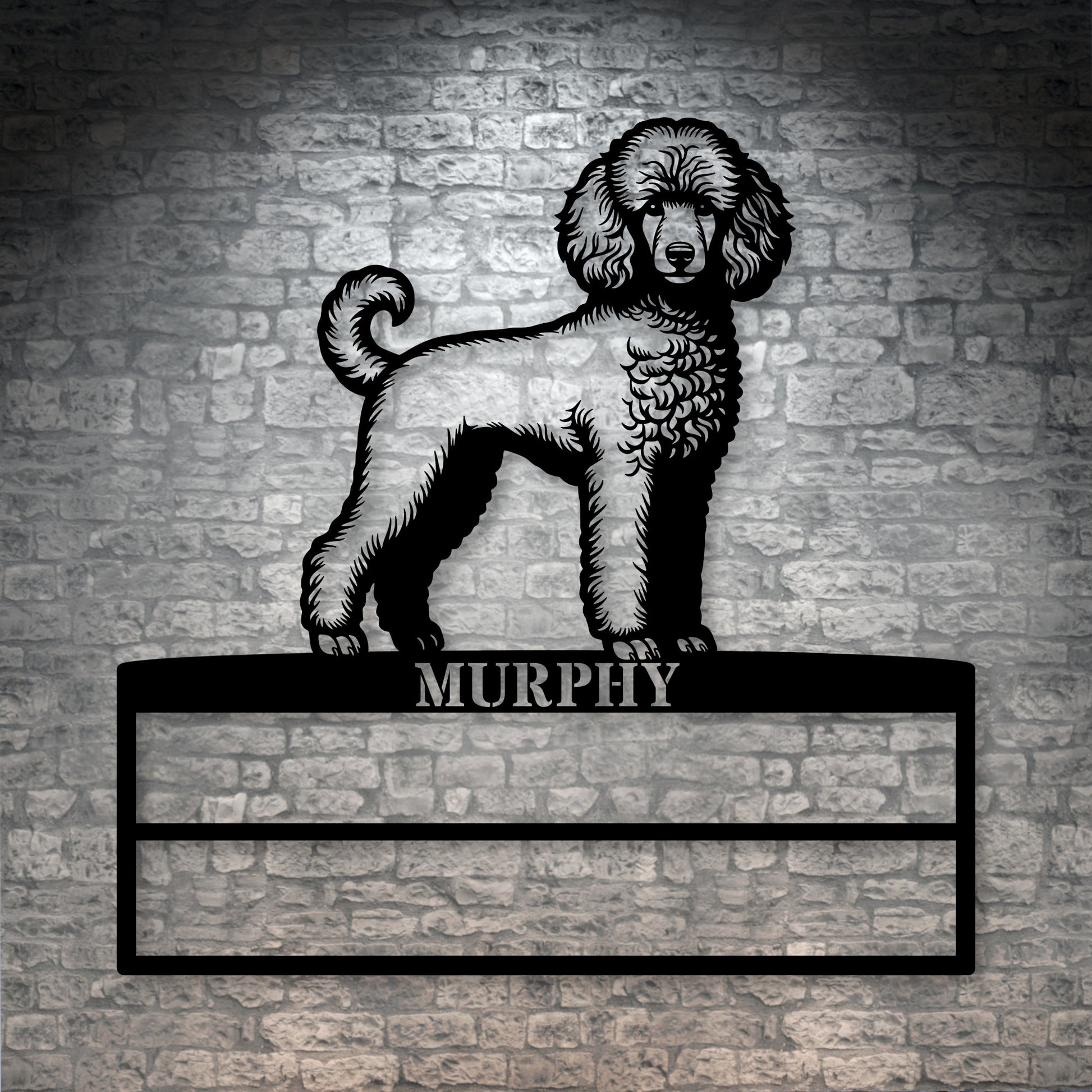 Personalized Poodle Dog Rosette Metal Sign. Custom Champion Ribbon Display