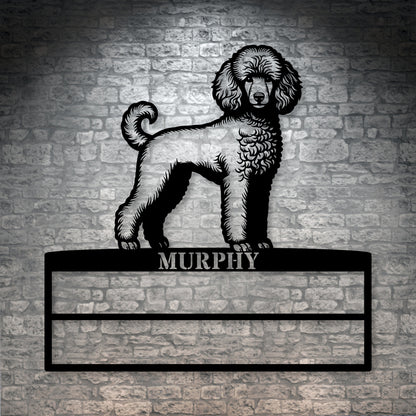 Personalized Poodle Dog Rosette Metal Sign. Custom Champion Ribbon Display