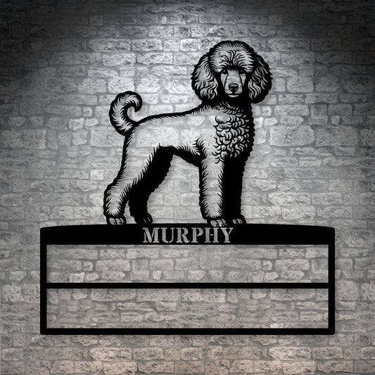 Personalized Poodle Dog Rosette Metal Sign. Custom Champion Ribbon Display