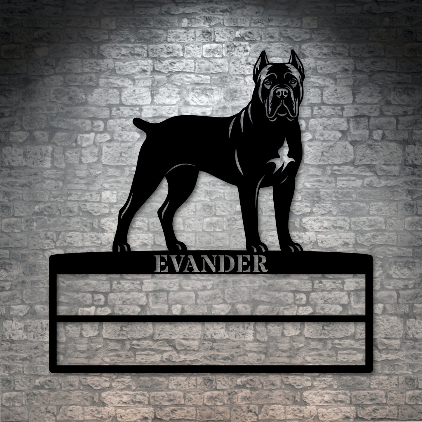 Personalized Cane Corso Rosette Name Metal Sign. Custom Dog Champion Ribbon Display